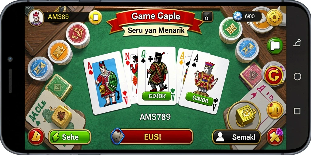 Tampilan menarik gameplay Gaple di AMS789.