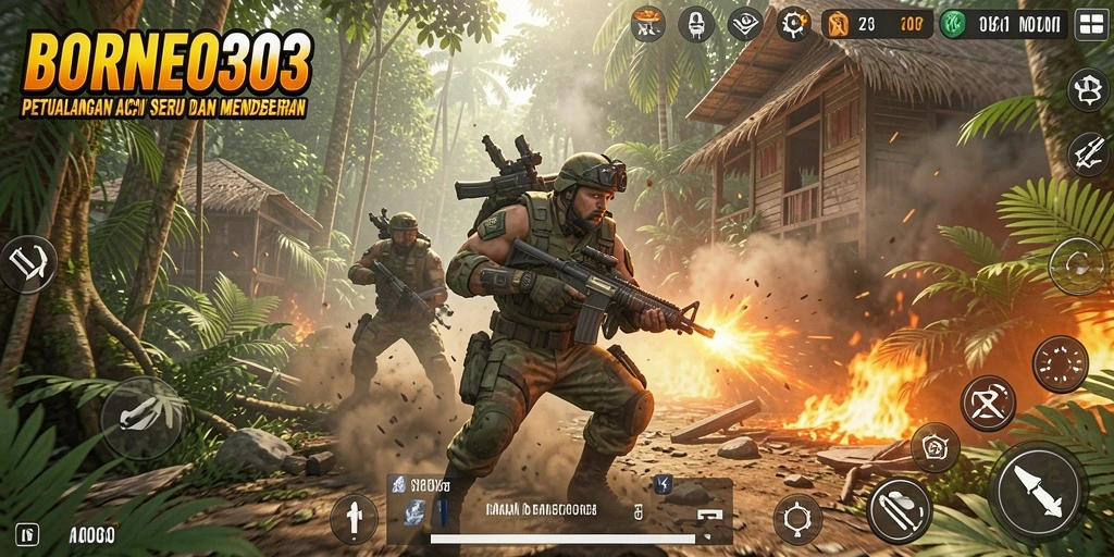 Tampilan gameplay menegangkan dari BORNEO303 yang penuh aksi.