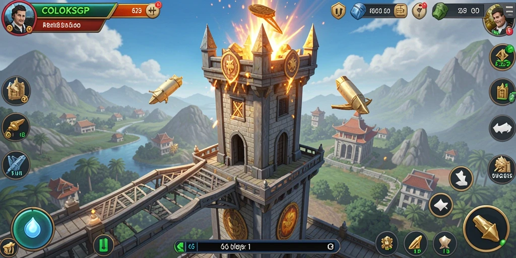 Screenshot gameplay COLOKSGP yang menunjukkan aksi menara pertahanan.