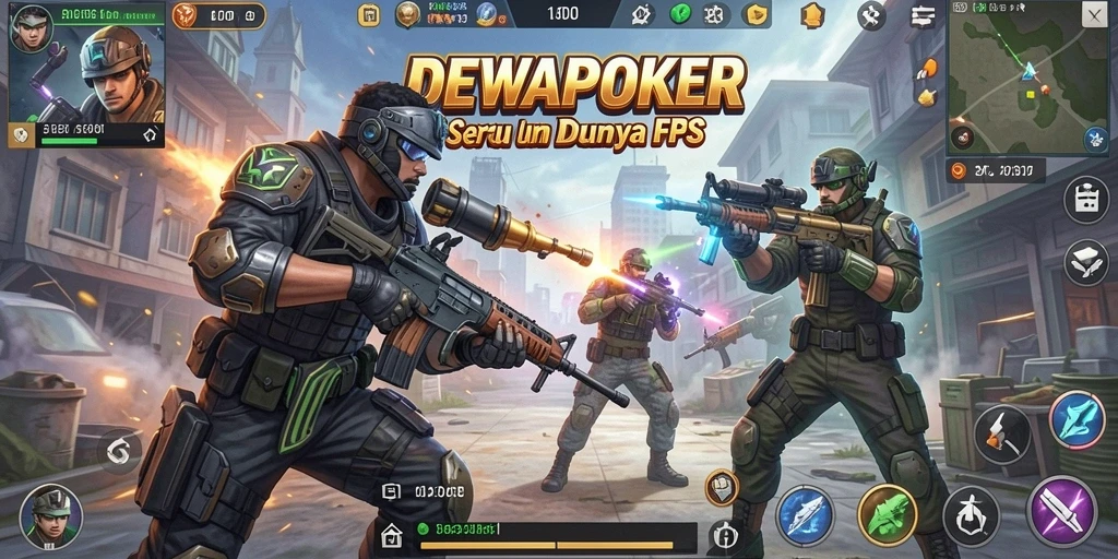 Screenshot gameplay DEWAPOKER menampilkan aksi pertempuran yang mendebarkan.