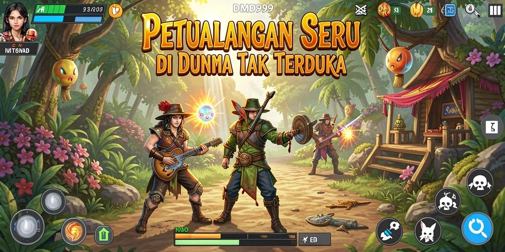 Tangkapan layar DMD999 menampilkan aksi seru dalam dunia petualangan.