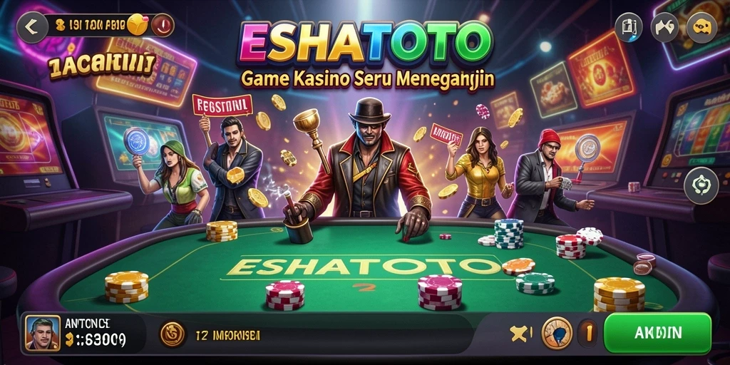 Tampilan gameplay menarik dari ESHATOTO yang menghadirkan suasana Kasino.