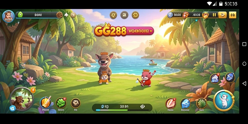 Tampilan bermanfaat gameplay GG288 dengan visual yang cerah.