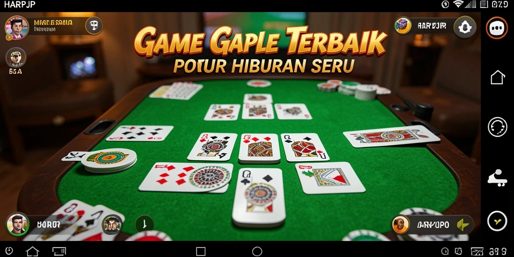 Tampilan gameplay seru dalam HARAPJP saat bermain Gaple.