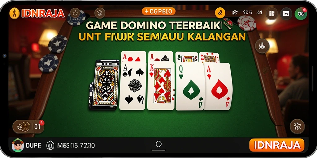 Screenshot permainan domino IDNRAJA yang menampilkan keseruan bermain.