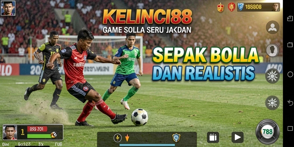 Gameplay menegangkan dalam KELINCI88 yang menampilkan aksi sepak bola.