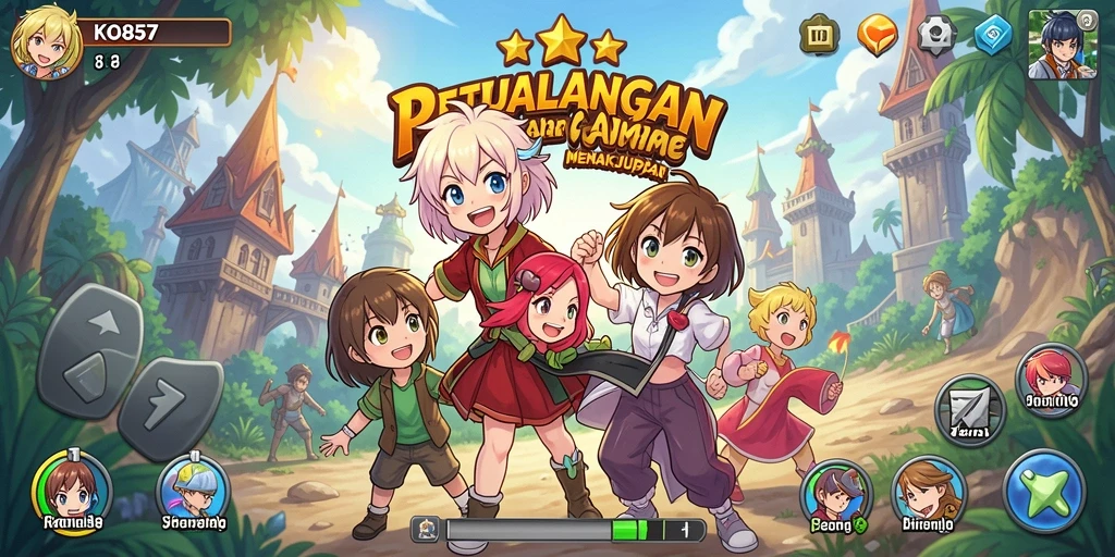 Tampilan menarik dari gameplay KO857 yang penuh warna anime.