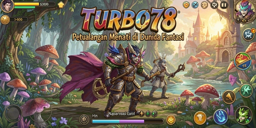 Tampilan gameplay yang menakjubkan dari TURBO78 di dunia petualangan.