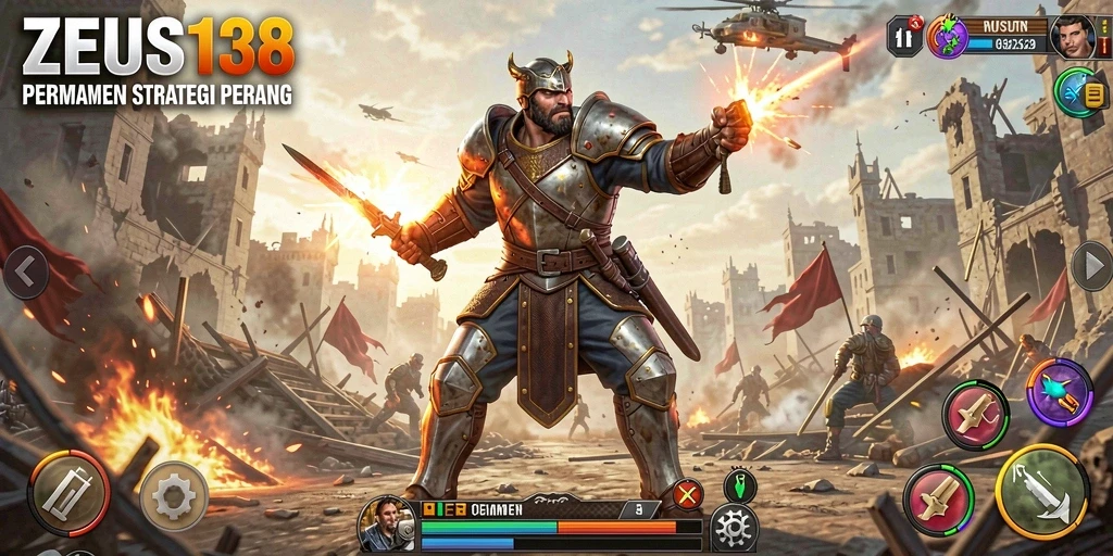 Screenshot gameplay menampilkan aksi pertempuran strategis di ZEUS138.
