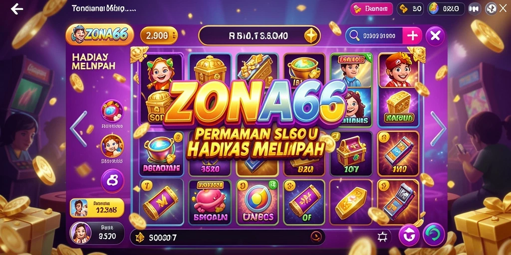 Tampilan gameplay ZONA66 yang menarik dengan putaran slot yang mendebarkan.